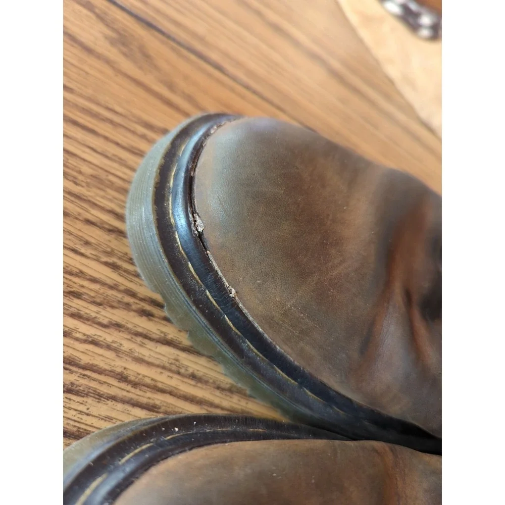 Men's Doc Dr. Martens Distressed Leather Brown Ankle Work Play‎ Boots Size 9